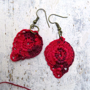 Crochet Earrings RedBrown3