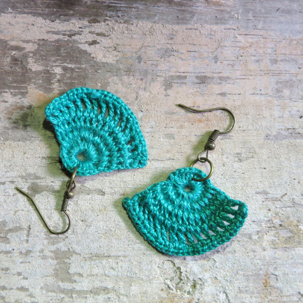 Crochet Earrings green