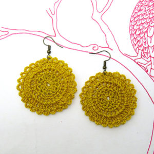 Crochet Earrings yellow 2