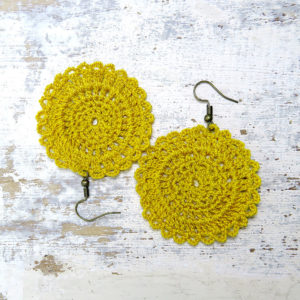 Crochet Earrings yellow 3